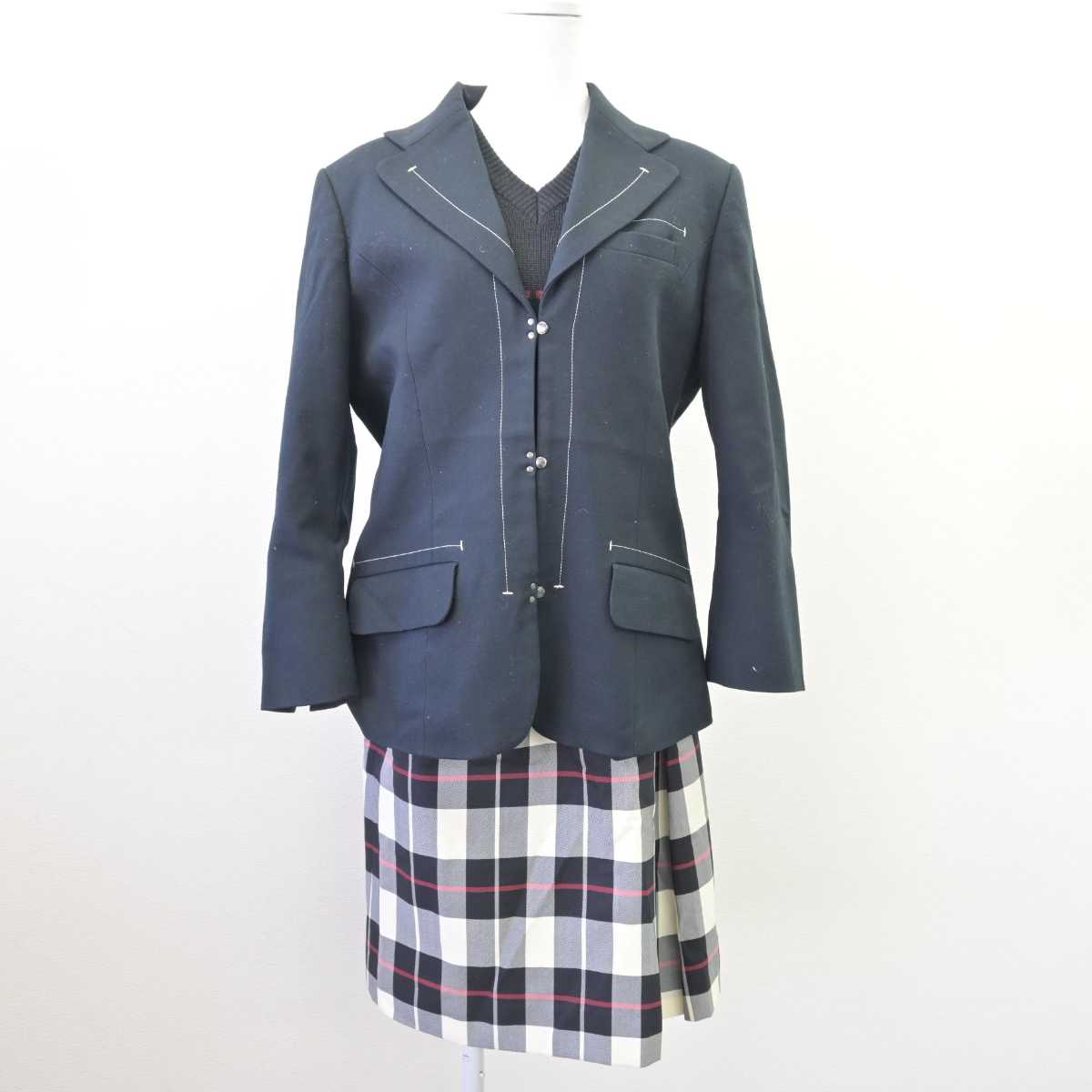 【中古】長崎県 向陽高等学校/旧制服 女子制服 3点 (ブレザー・ニットベスト・スカート) sf068059