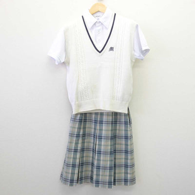 【中古】愛媛県 三崎高等学校 女子制服 3点 (ニットベスト・シャツ・スカート) sf068215