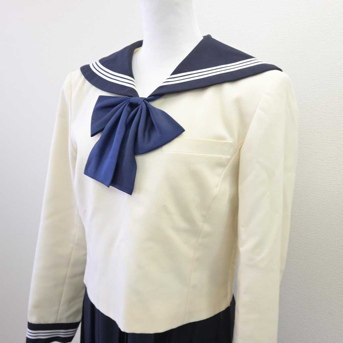 【中古】福岡県 博多女子高等学校 女子制服 3点 (セーラー服・ジャンパースカート) sf068354