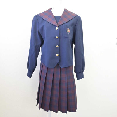 【中古】岡山県 就実中学校 女子制服 2点 (ブレザー・スカート) sf068536