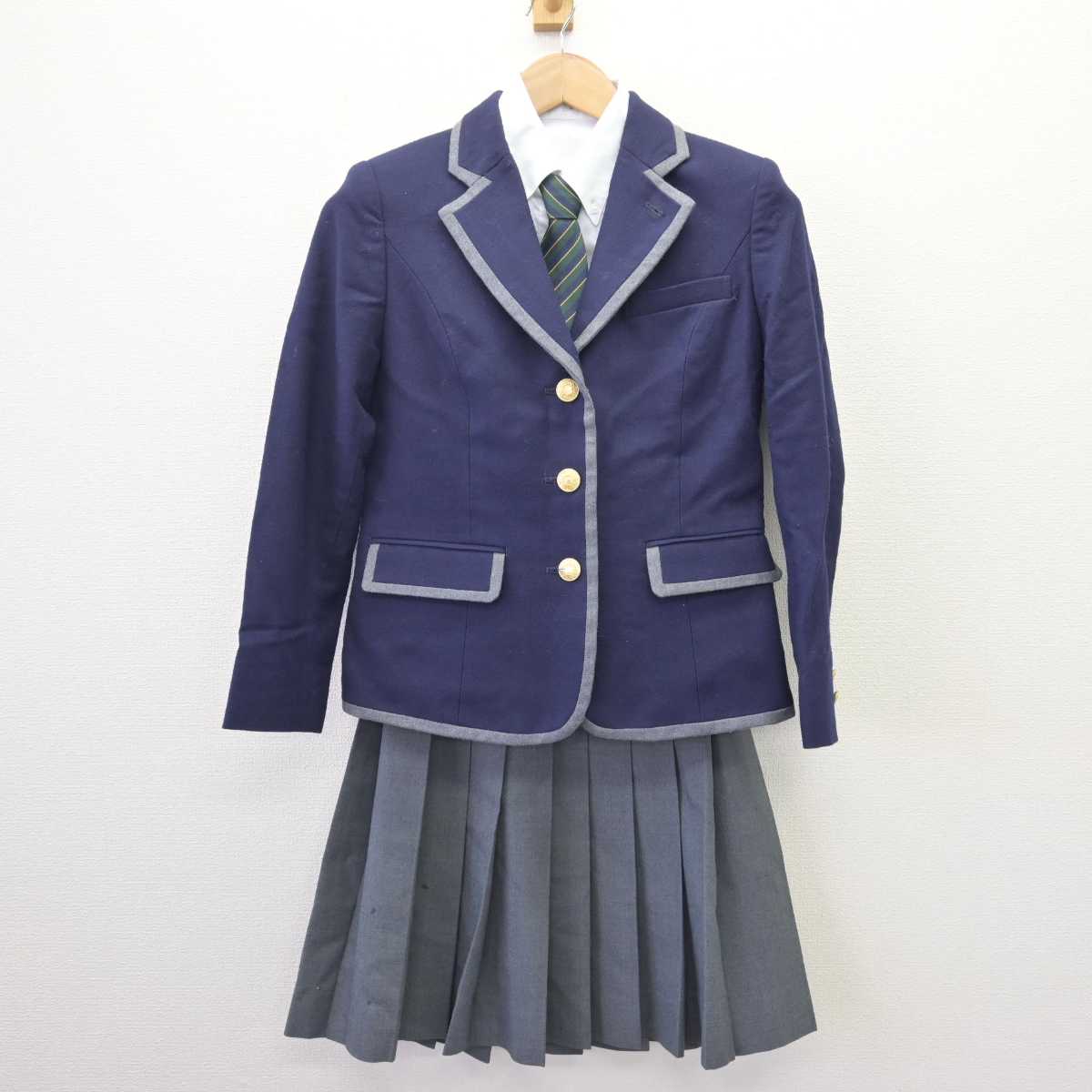 【中古】東京都 上野学園中学校・高等学校 女子制服 4点 (ブレザー・シャツ・スカート) sf068553