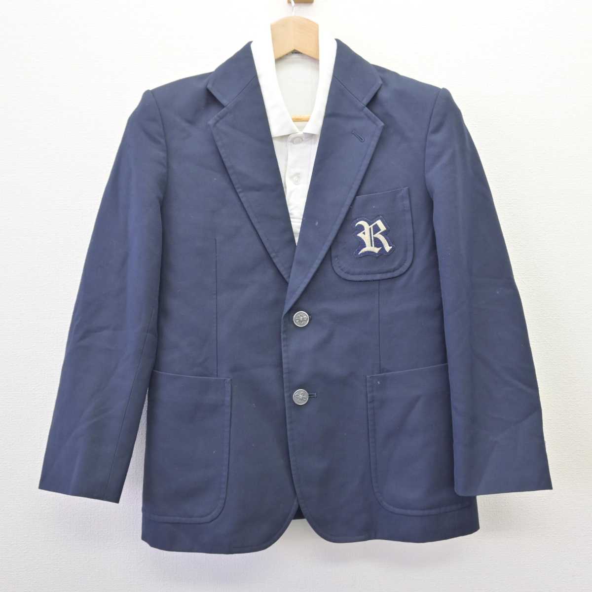 【中古】京都府 洛南中学校 男子制服 2点 (ブレザー・シャツ) sf068617