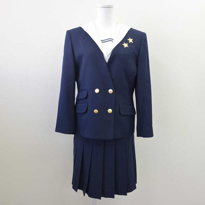 【中古】岡山県 就実高等学校 女子制服 4点 (ブレザー・ベスト・セーラー服・スカート) sf068639