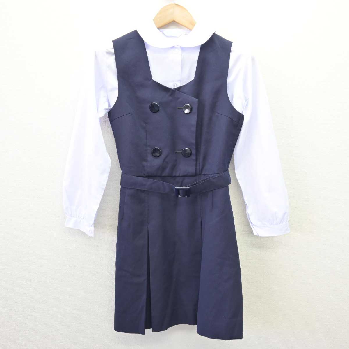 【中古】神奈川県 法政大学国際高等学校 女子制服 3点 (ブレザー・シャツ・ジャンパースカート) sf068691