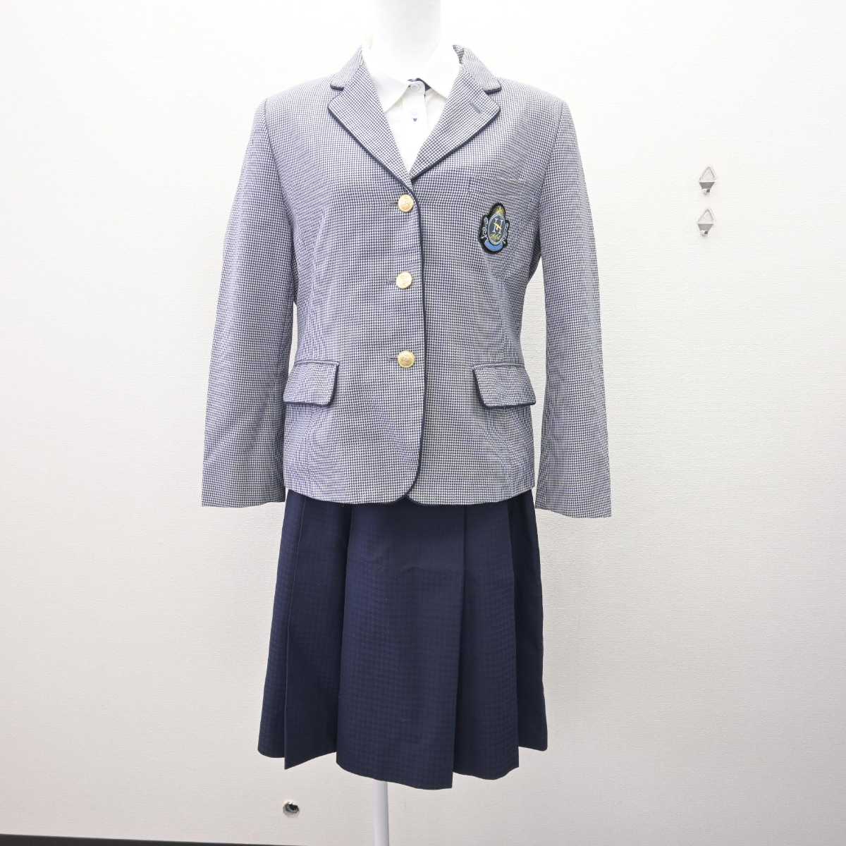 【中古】福岡県 博多学園 博多高等学校 女子制服 3点 (ブレザー・シャツ・スカート) sf068810