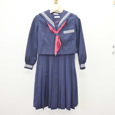 【中古】熊本県 八代市立千丁中学校 女子制服 3点 (セーラー服・ジャンパースカート) sf068843