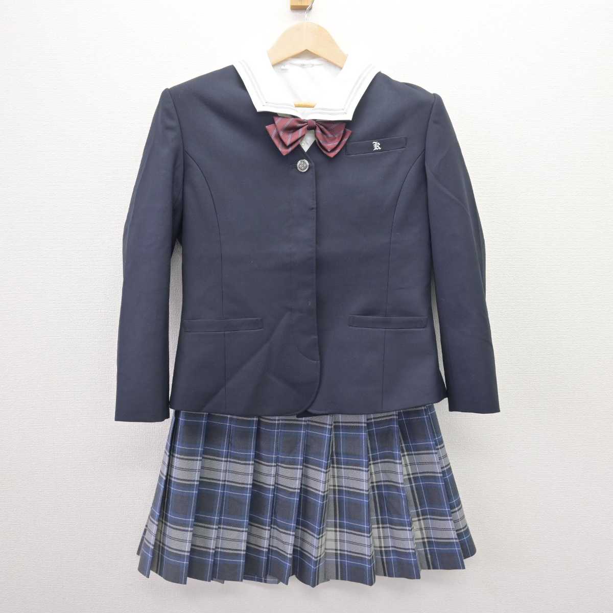 【中古】茨城県 古河第二高等学校 女子制服 4点 (ブレザー・ブラウス・スカート) sf068846