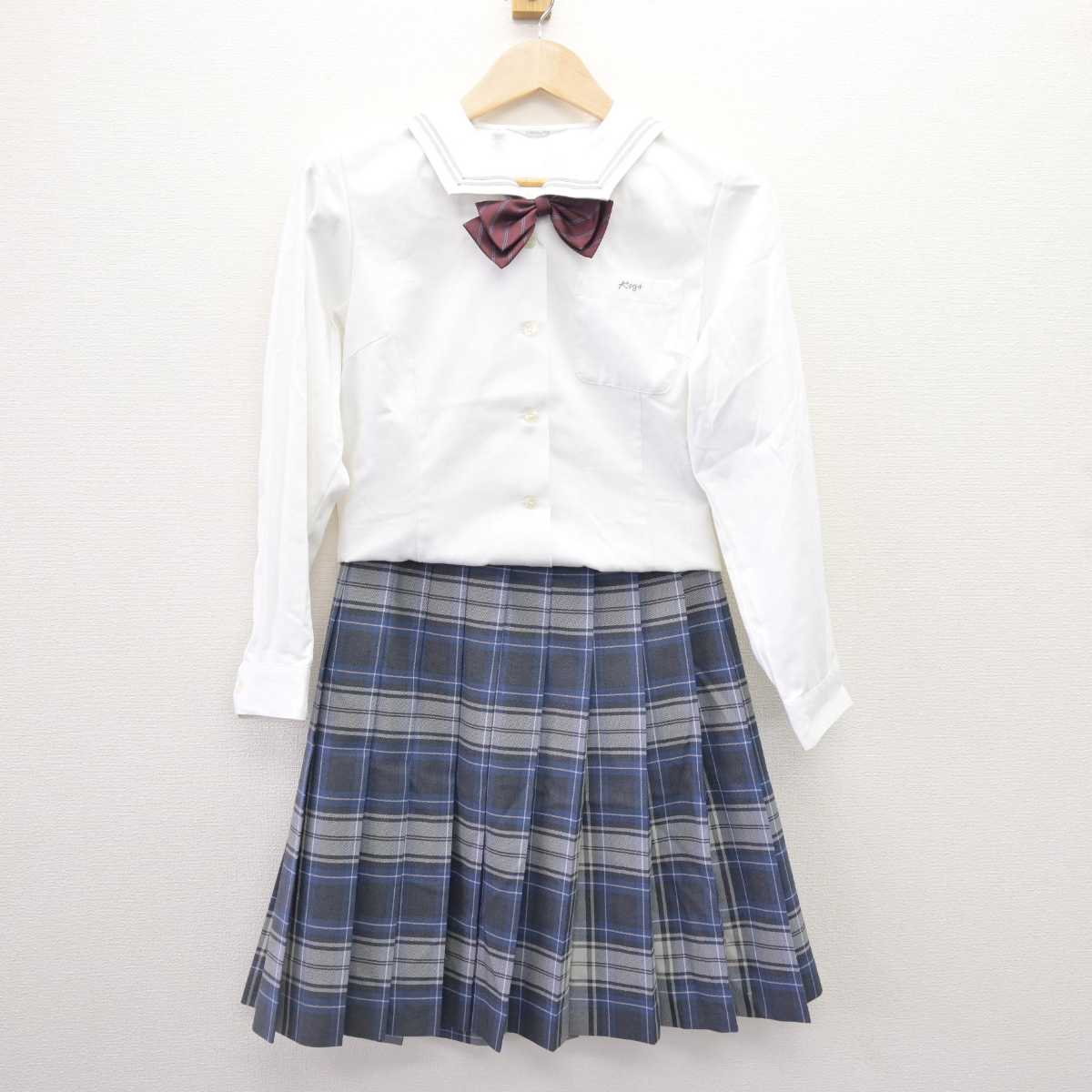 【中古】茨城県 古河第二高等学校 女子制服 4点 (ブレザー・ブラウス・スカート) sf068846