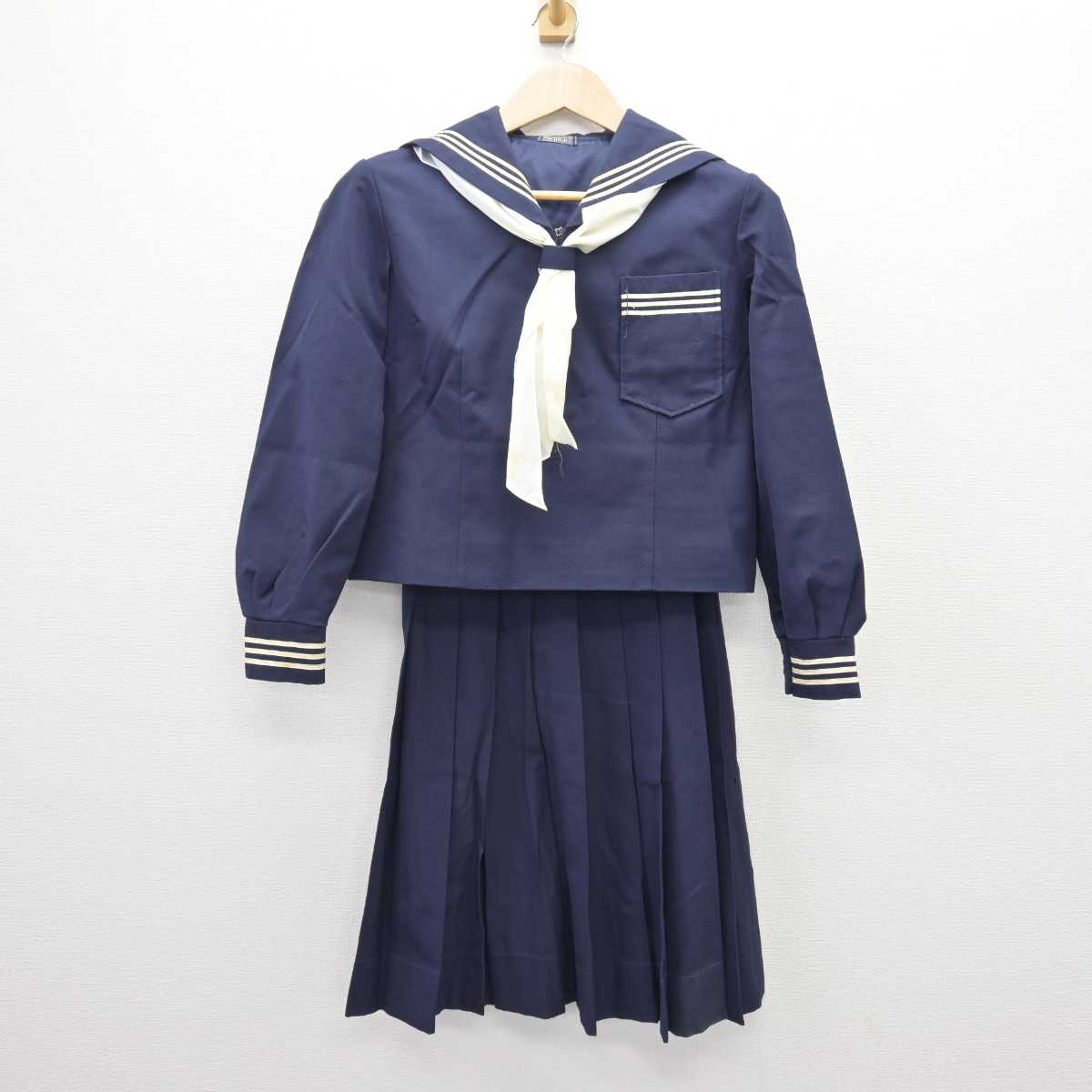 【中古】福島県 白河中央中学校 女子制服 3点 (セーラー服・スカート) sf068898