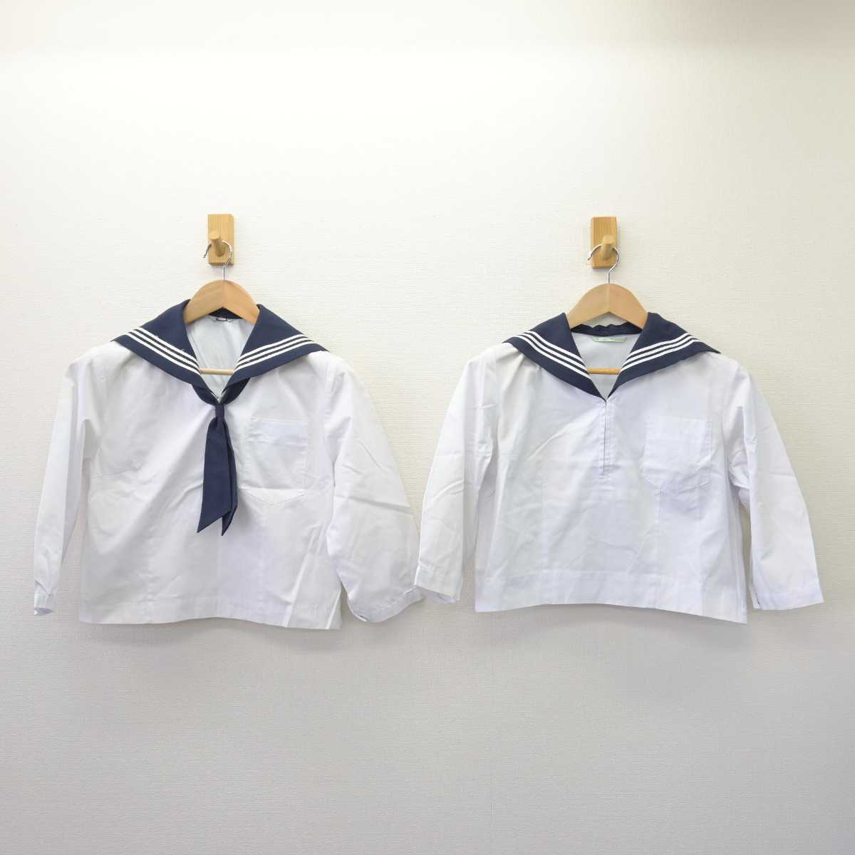 【中古】福島県 白河中央中学校 女子制服 3点 (セーラー服) sf068902