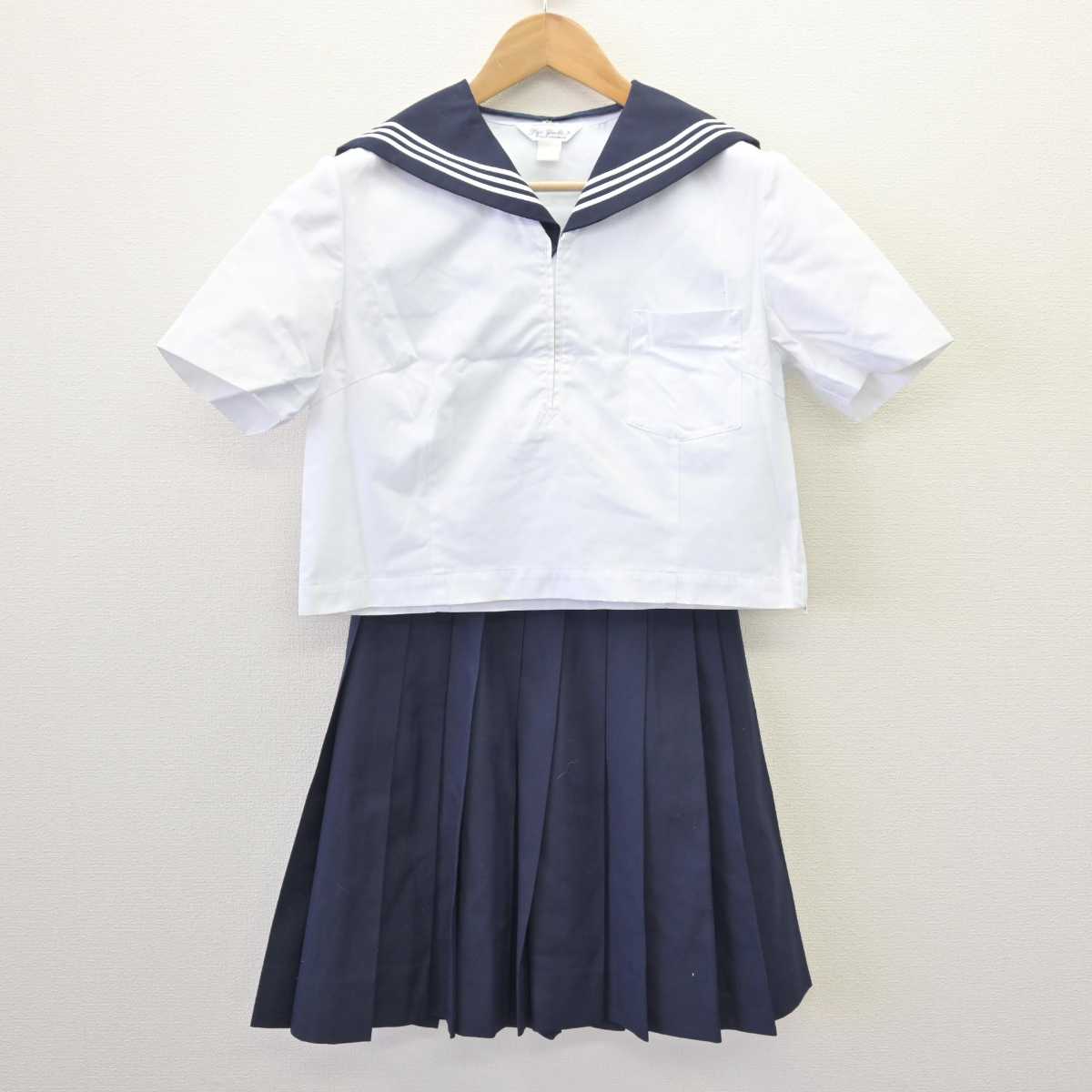 中古】福島県 白河中央中学校 女子制服 4点 (セーラー服