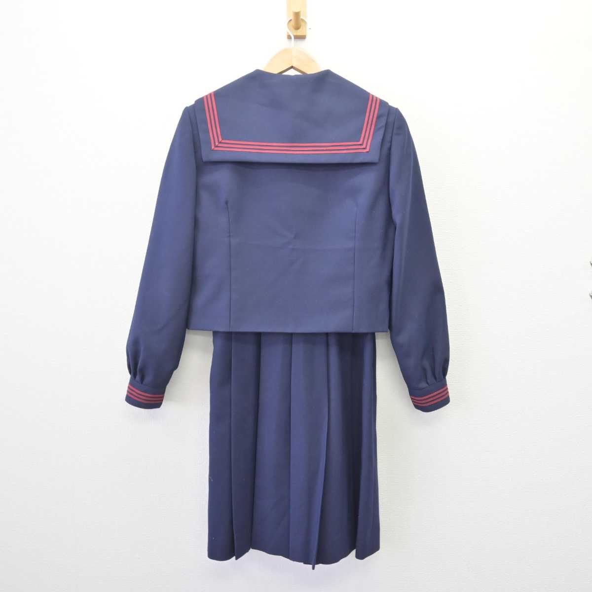 【中古】青森県 沖館中学校 女子制服 3点 (セーラー服・ジャンパースカート) sf068932