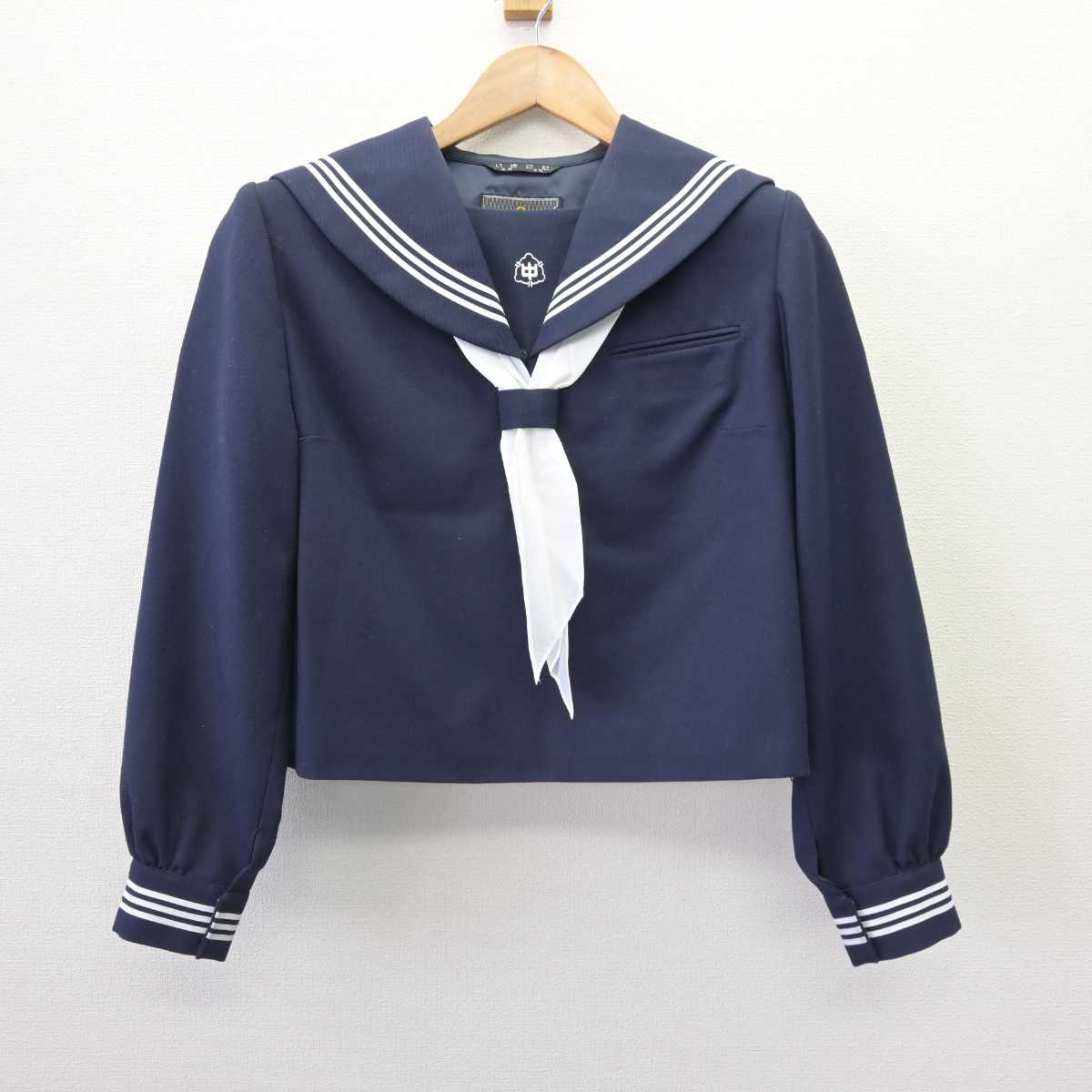 【中古】岩手県 見前中学校 女子制服 3点 (セーラー服・スカート) sf068933