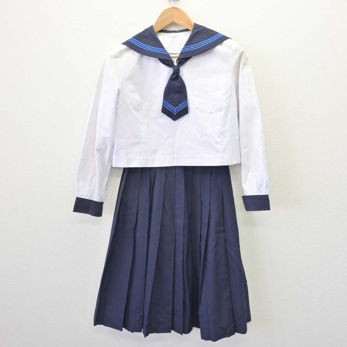 【中古】北海道 札苗北中学校 女子制服 3点 (セーラー服・スカート) sf068945