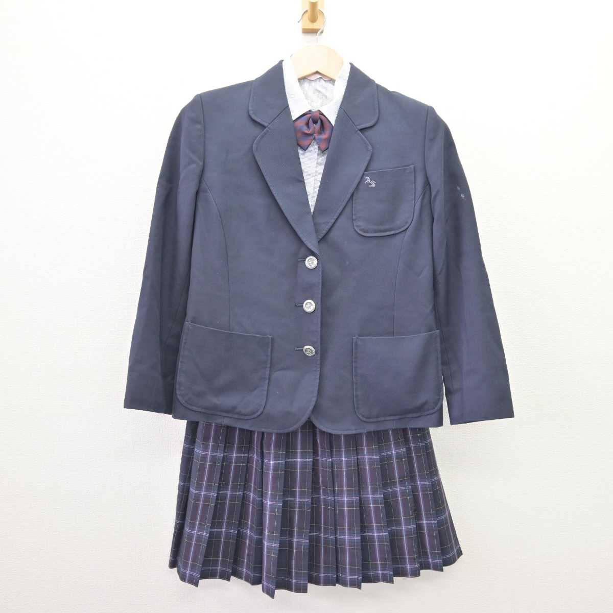 【中古】愛知県 安城生活福祉高等専修学校 女子制服 4点 (ブレザー・シャツ・スカート) sf068976