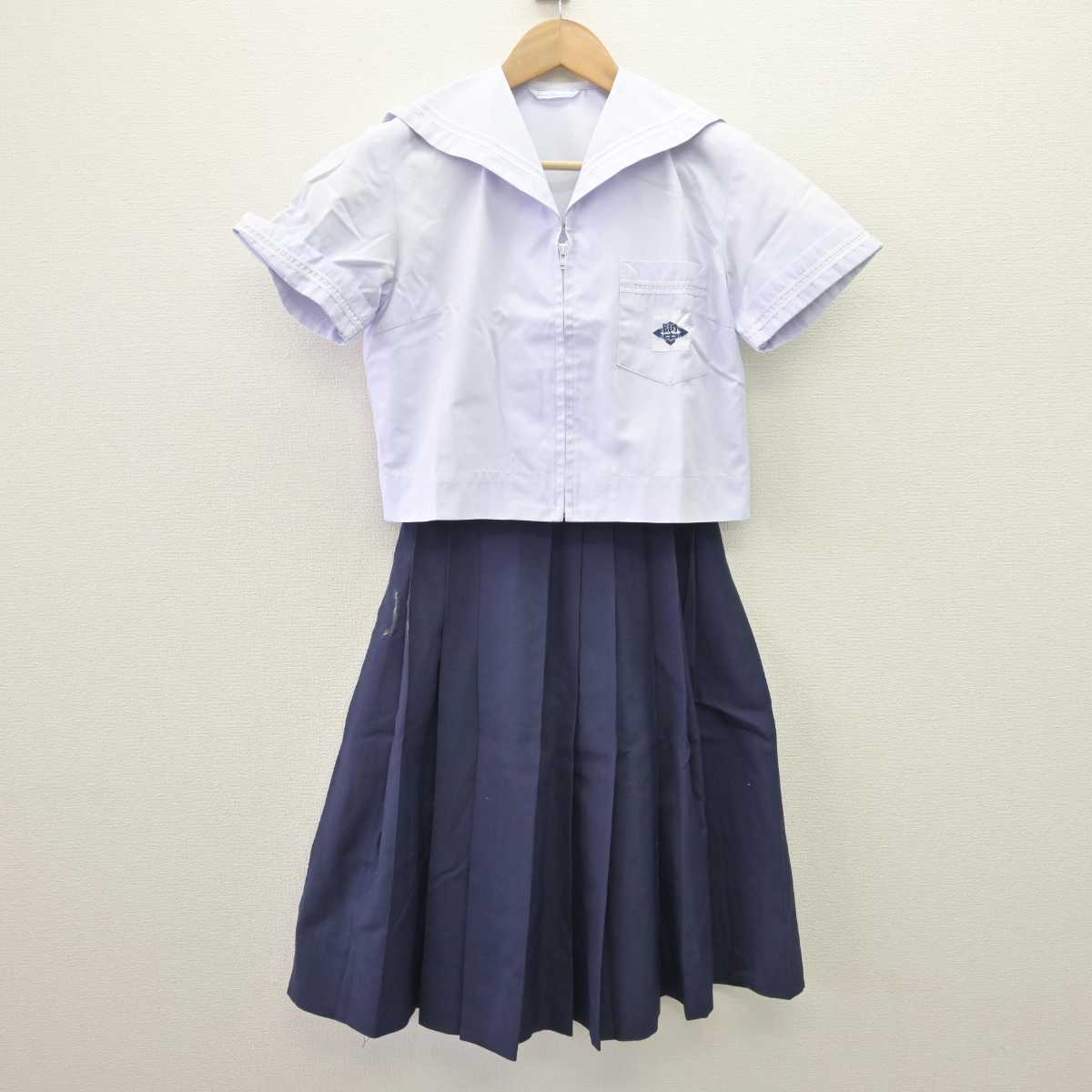 【中古】大阪府 大阪教育大学附属池田中学校 女子制服 3点 (セーラー服・スカート) sf068984