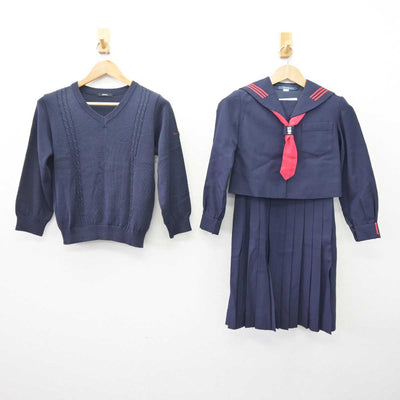 【中古】東京都 川村小学校 女子制服 4点 (ニット・セーラー服・ジャンパースカート) sf068985