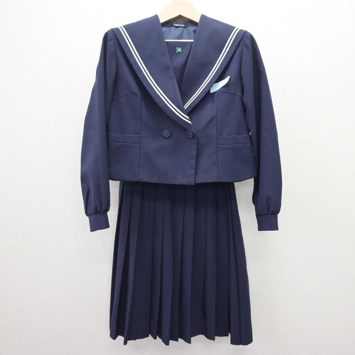 【中古】大分県 緑ヶ丘中学校 女子制服 2点 (セーラー服・ジャンパースカート) sf069027