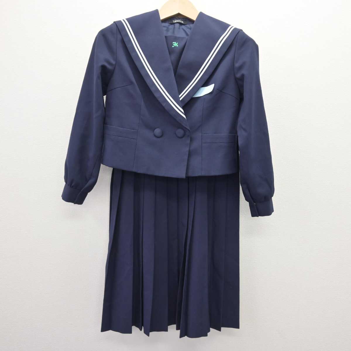 【中古】大分県 緑ヶ丘中学校 女子制服 2点 (セーラー服・ジャンパースカート) sf069029