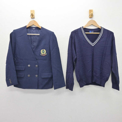 【中古】大分県 大分中学校・高等学校 女子制服 3点 (ブレザー・ニット・スカート) sf069039