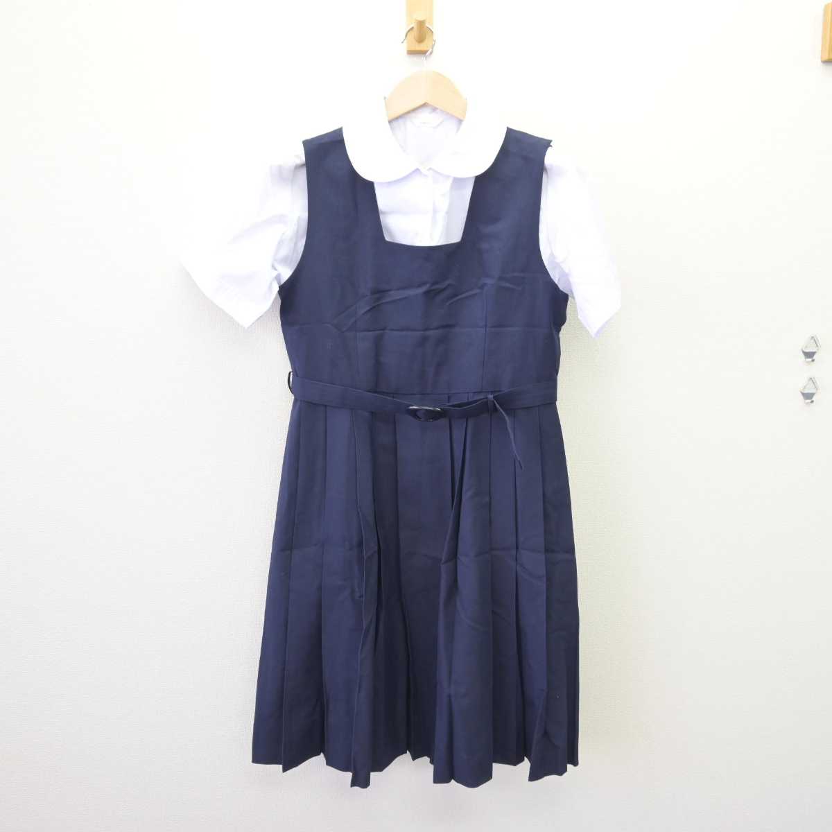 【中古】神奈川県 渡田中学校 女子制服 2点 (シャツ・ジャンパースカート) sf069077