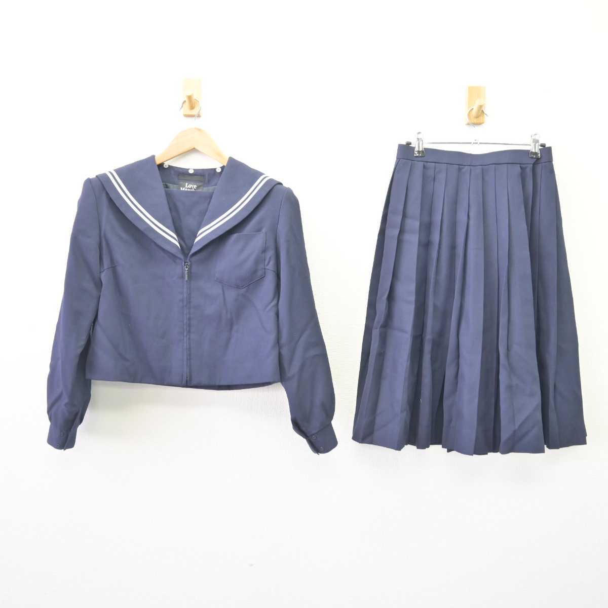 【中古】愛知県 十四山中学校 女子制服 2点 (セーラー服・スカート) sf069129