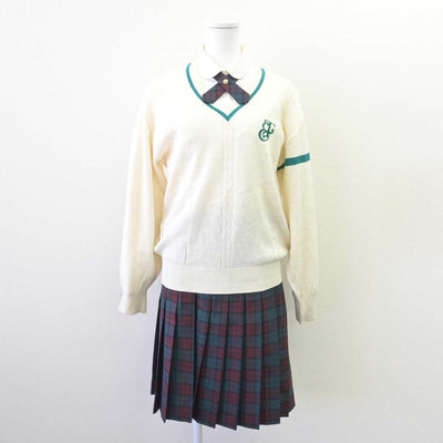 【中古】茨城県 江戸川学園取手高等学校 女子制服 5点 (ブレザー・ニット・シャツ・スカート) sf069136