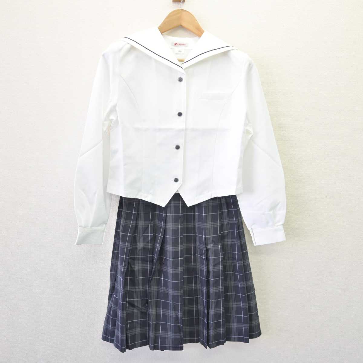 【中古】愛知県 菊華高等学校 女子制服 2点 (セーラー服・スカート) sf069138