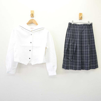 【中古】愛知県 菊華高等学校 女子制服 2点 (セーラー服・スカート) sf069138