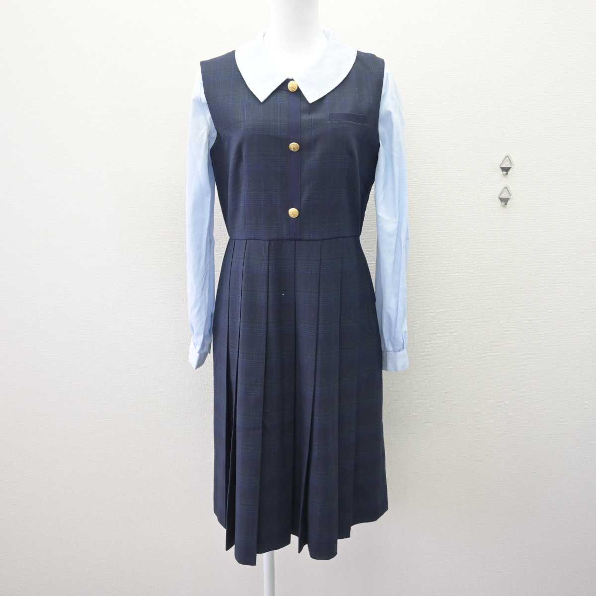 【中古】熊本県 熊本国府高等学校 女子制服 3点 (ブレザー・シャツ・ジャンパースカート) sf069145