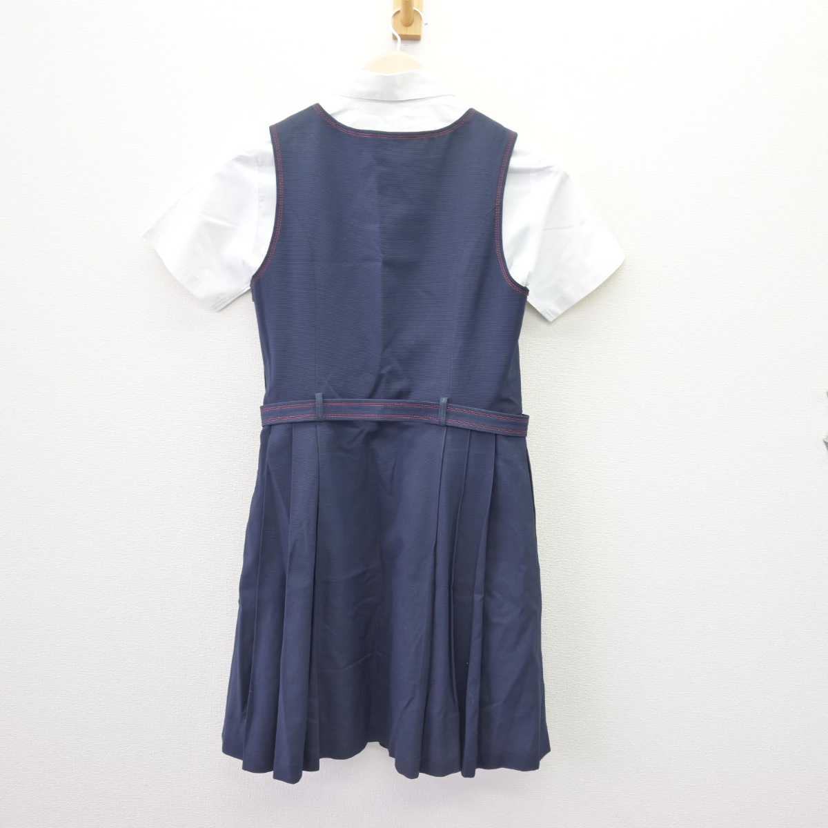 【中古】広島県 広島女学院中学高等学校 女子制服 2点 (シャツ・ジャンパースカート) sf069157