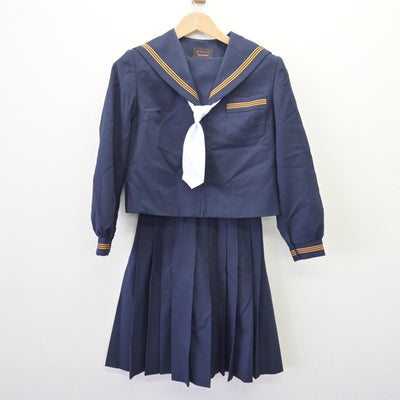 【中古】大阪府 緑中学校 女子制服 3点 (セーラー服・スカート) sf069685