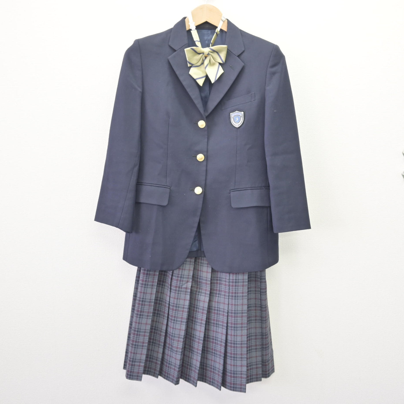 【中古】愛知県 城山中学校 女子制服 3点 (ブレザー・スカート) sf069829