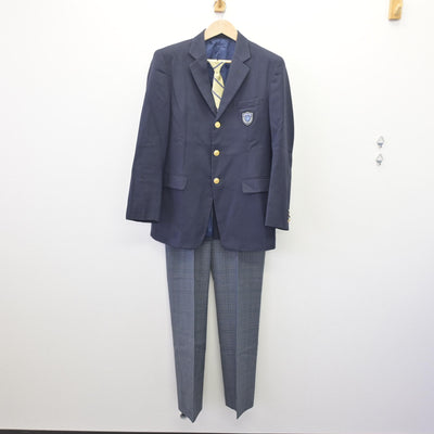 【中古】愛知県 城山中学校 男子制服 3点 (ブレザー・ズボン) sf069840