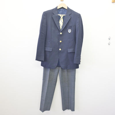 【中古】愛知県 城山中学校 男子制服 3点 (ブレザー・ズボン) sf069841