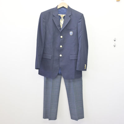 【中古】愛知県 城山中学校 男子制服 3点 (ブレザー・ズボン) sf069842