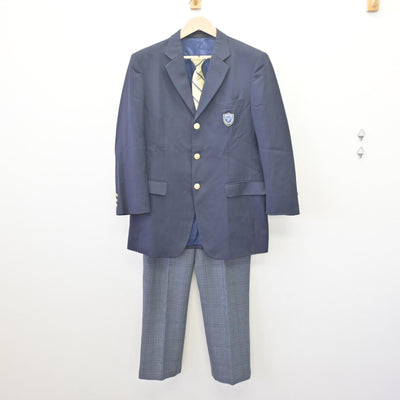 【中古】愛知県 城山中学校 男子制服 3点 (ブレザー・ズボン) sf069843
