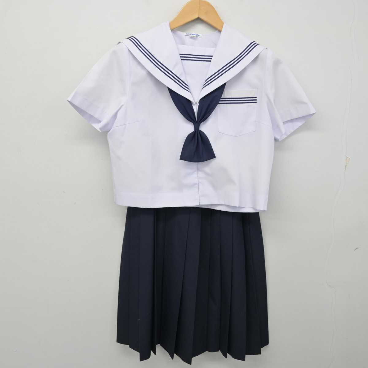 【中古】静岡県 入野中学校　 女子制服 3点 (セーラー服・スカート) sf070018