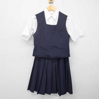 【中古】北海道 中島中学校 女子制服 3点 (ベスト・シャツ・スカート) sf070021