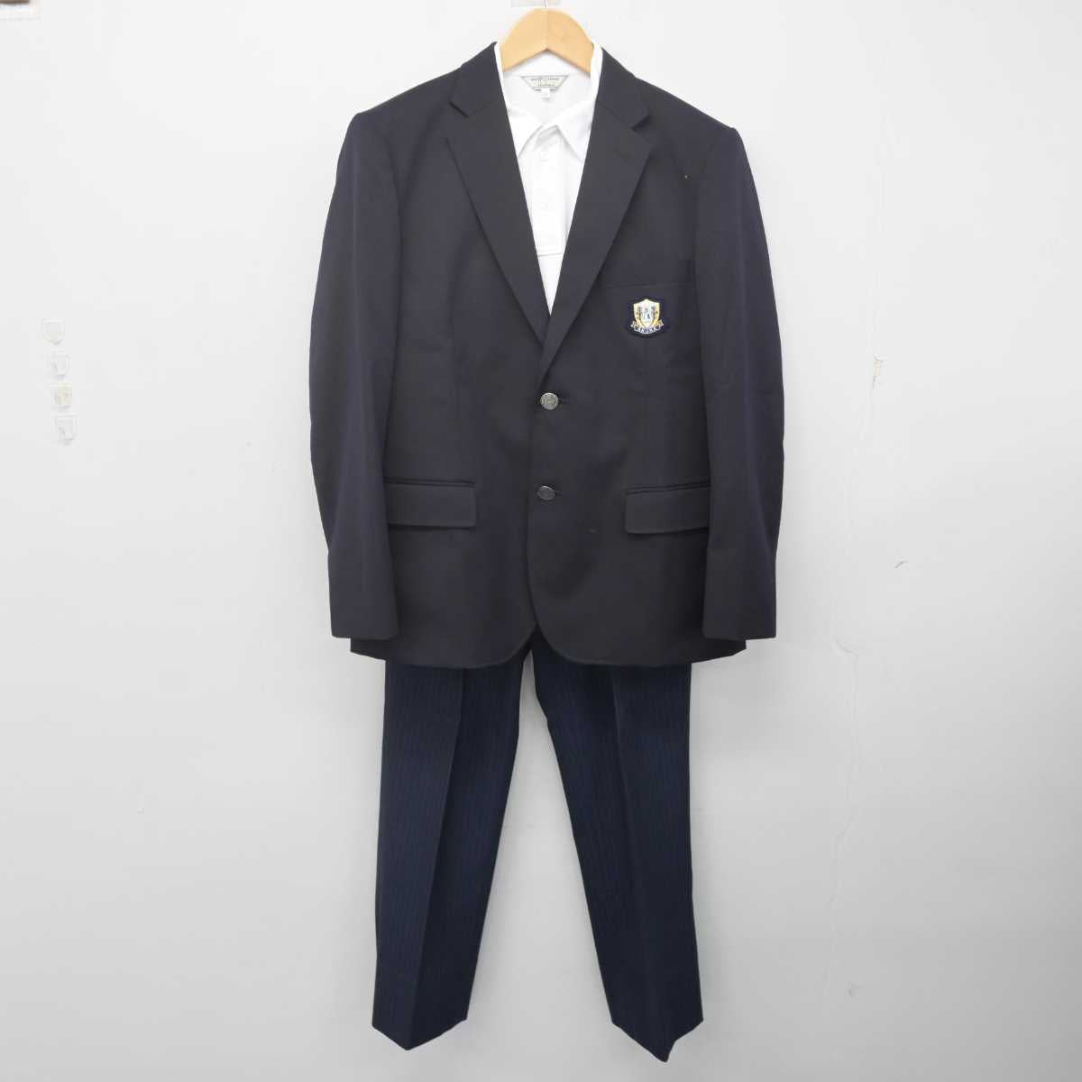 【中古】兵庫県 安倉中学校 男子制服 3点 (ブレザー・シャツ・ズボン) sf070027