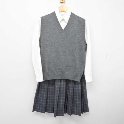 【中古】兵庫県 宝塚高等学校 女子制服 3点 (ニットベスト・シャツ・スカート) sf070029