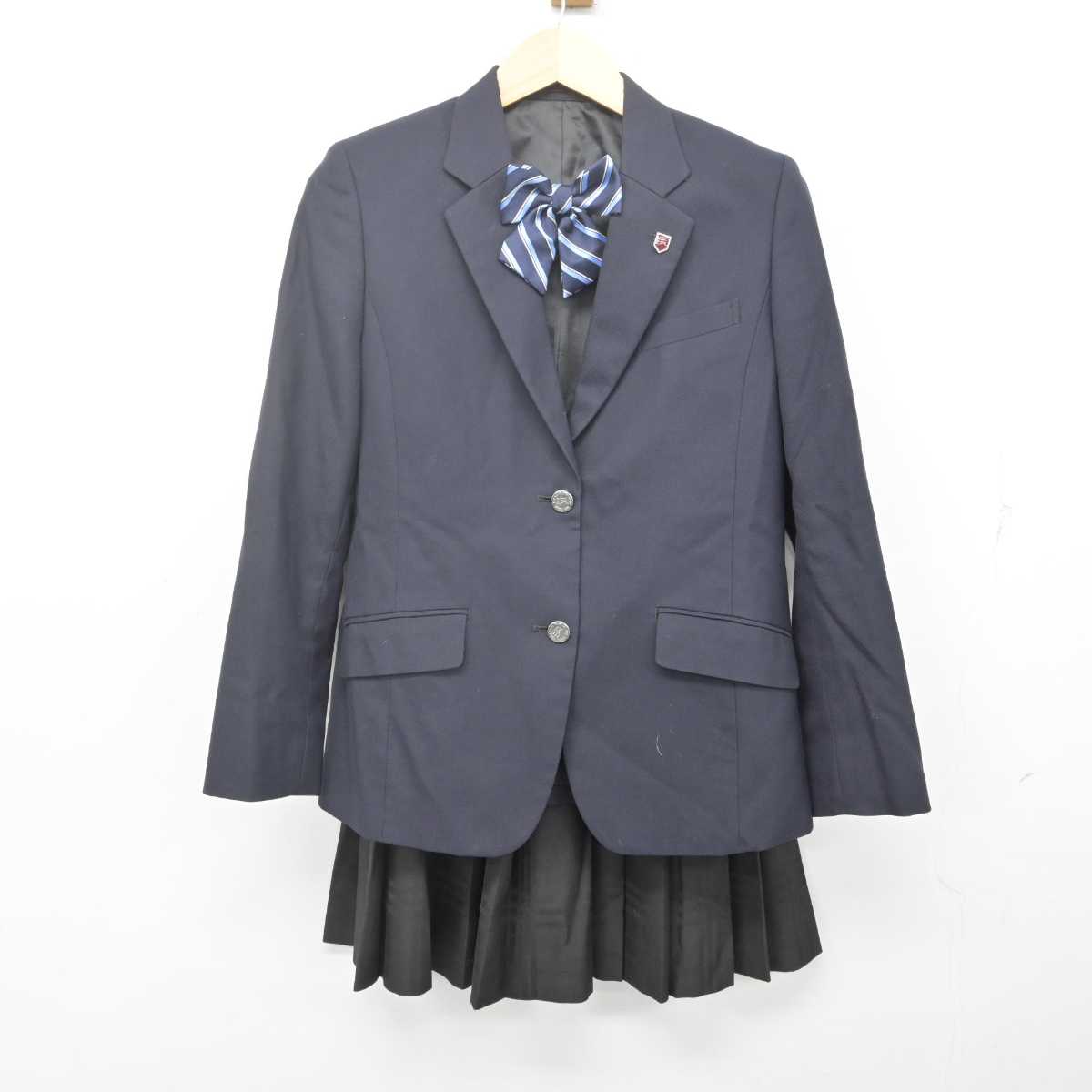 【中古】兵庫県 高砂南高等学校 女子制服 5点 (ブレザー・ニット・スカート) sf070049