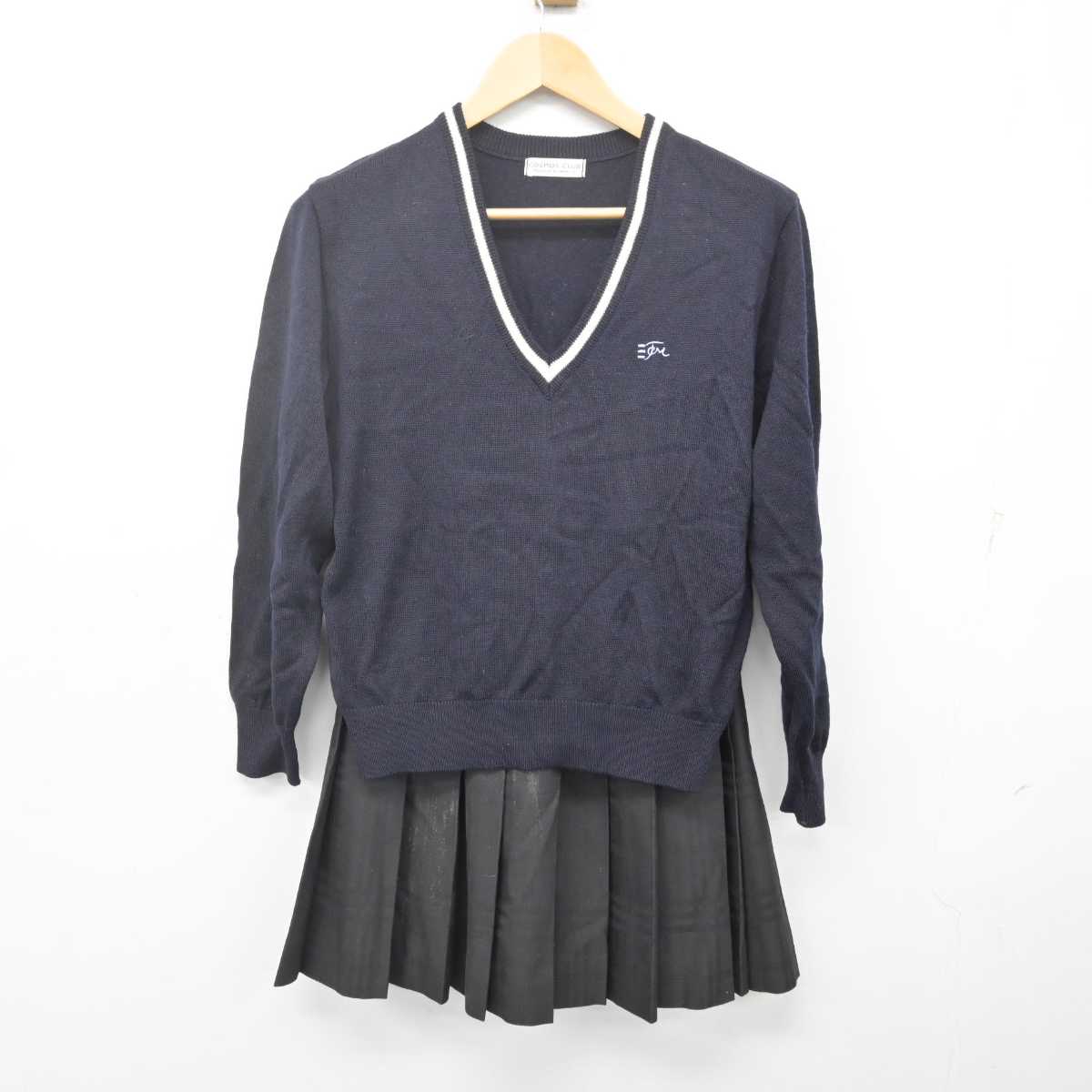 【中古】兵庫県 高砂南高等学校 女子制服 2点 (ニット・スカート) sf070050