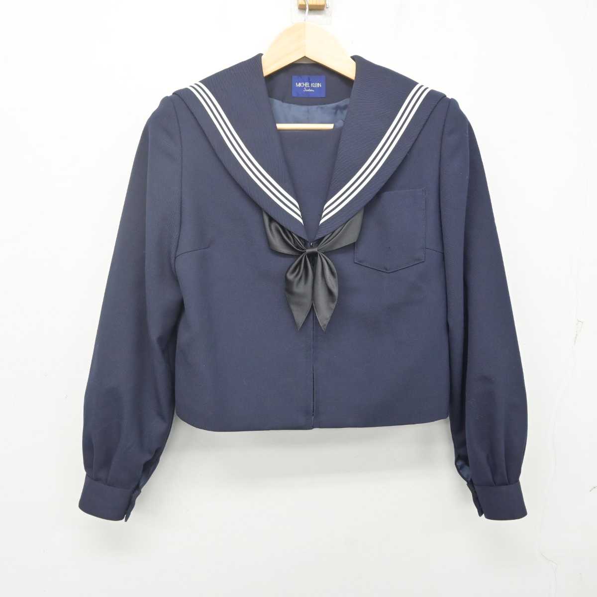 【中古】岐阜県 岐阜市立藍川中学校 女子制服 3点 (セーラー服・スカート) sf070055