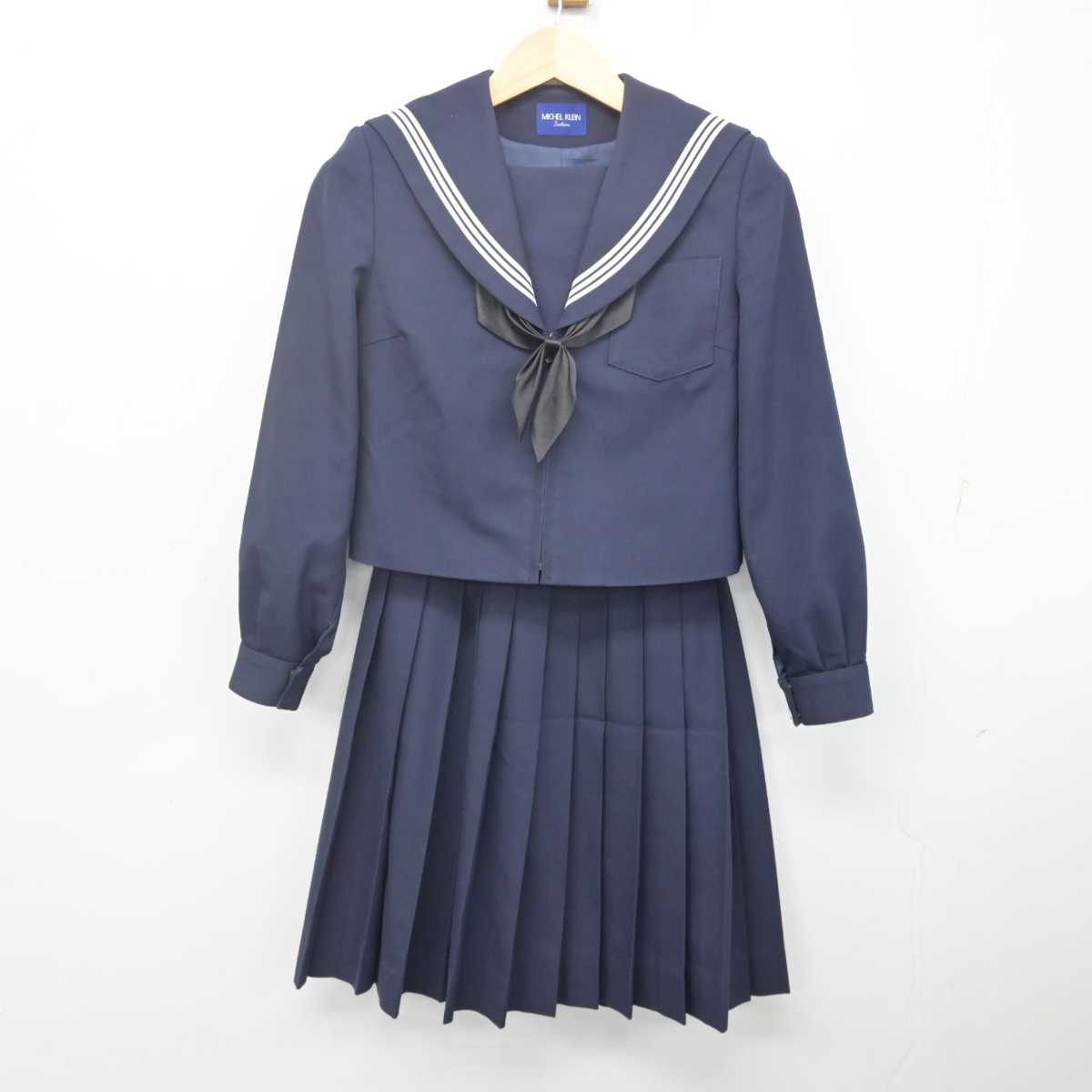 【中古】岐阜県 岐阜市立藍川中学校 女子制服 3点 (セーラー服・スカート) sf070056