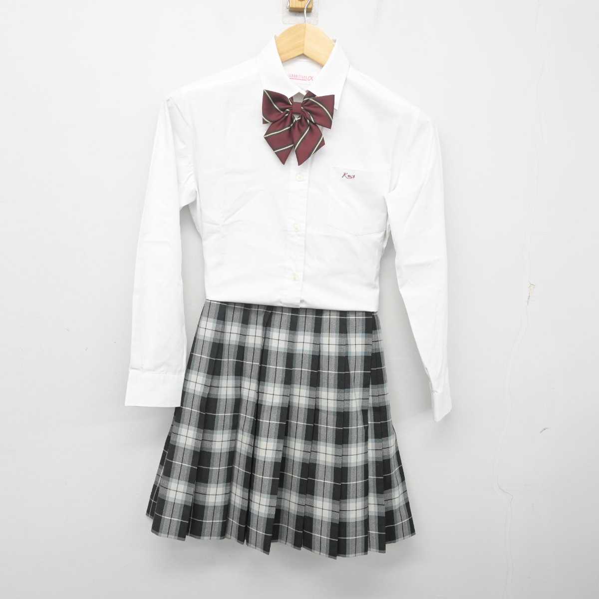 【中古】広島県 呉工業高等専門学校 女子制服 3点 (シャツ・スカート) sf070059