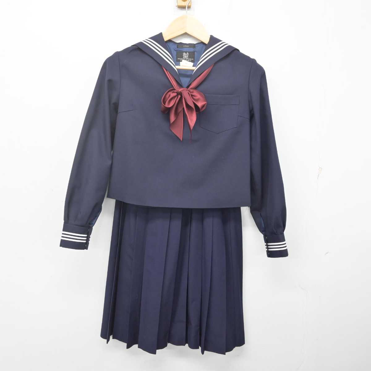 【中古】東京都 実践女子学園中学校 女子制服 3点 (セーラー服・スカート) sf070065