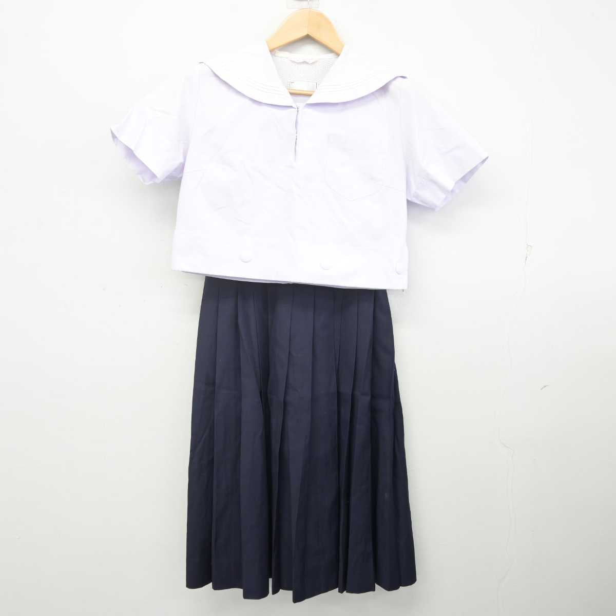 【中古】大阪府 樟蔭高等学校 女子制服 3点 (セーラー服・スカート) sf070087