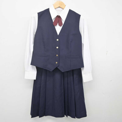 【中古】秋田県 能代高等学校 女子制服 6点 (ブレザー・ベスト・シャツ・スカート) sf070090