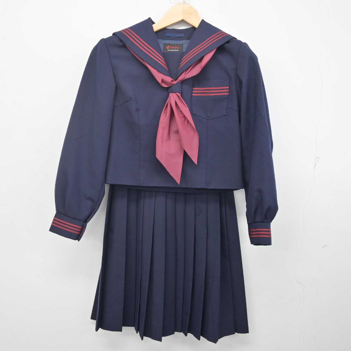 【中古】神奈川県 南足柄中学校 女子制服 3点 (セーラー服・スカート) sf070110